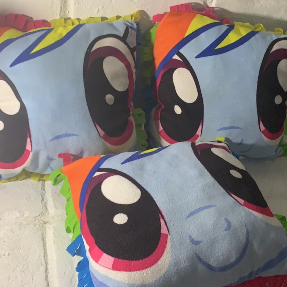 Three my little pony Rainbow Dash pillows
